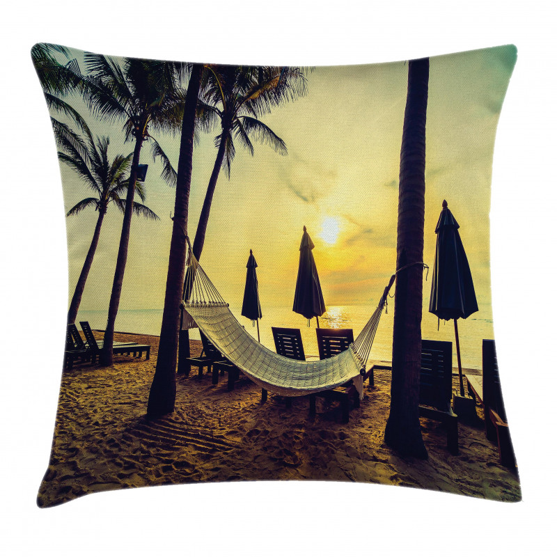 Coconut Exotic Palm Trees Pillow Cover