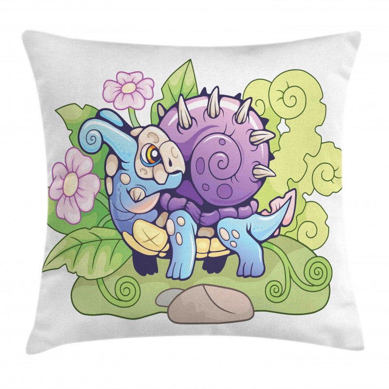 Funny Floral Swirls Leaves Pillow Cover