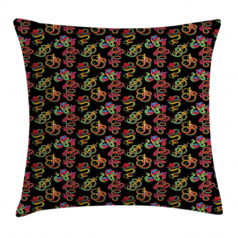 Colorful Ornamental Snakes Pillow Cover