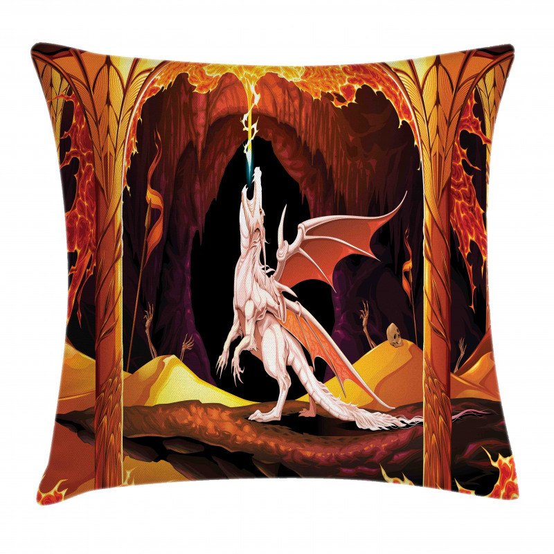 Dangerous Reptile in a Cave Pillow Cover