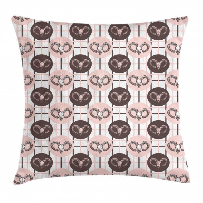 Animal Portraits on Circles Pillow Cover