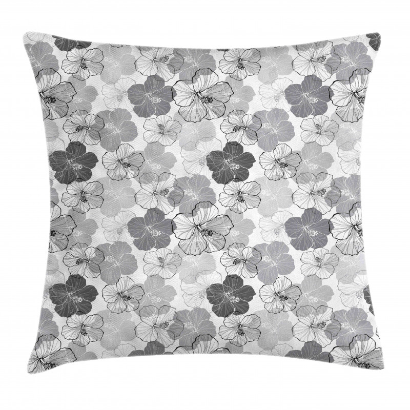 Vintage Hibiscus Flowers Pillow Cover