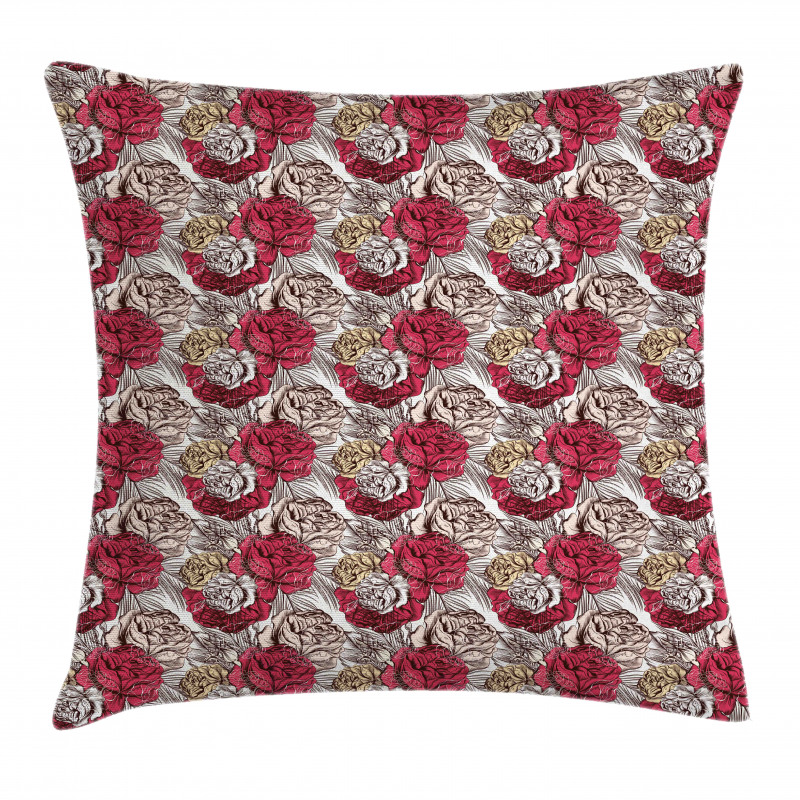 Close up High Detailed Roses Pillow Cover