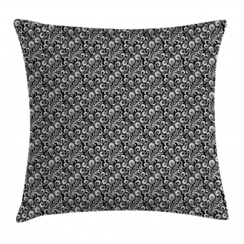 Botanical Leaves Curlicue Pillow Cover