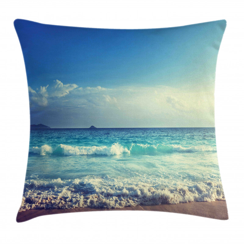Beach Sunset Waves Pillow Cover