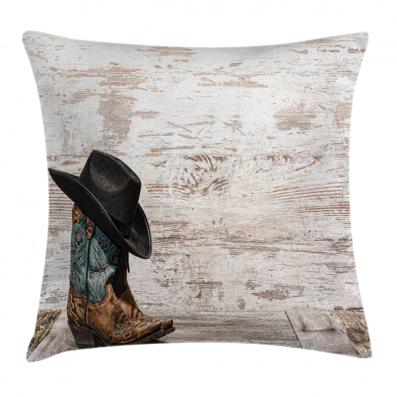 Rodeo Cowboy Grunge Hat Pillow Cover