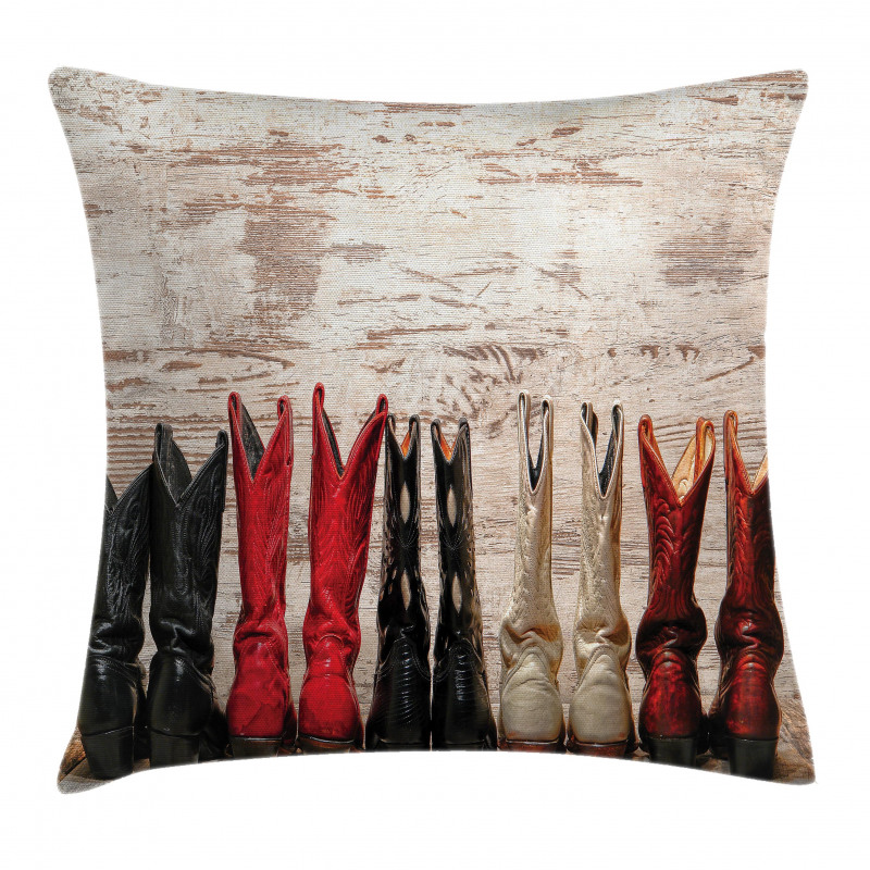 Rustic Wild West Boots Pillow Cover