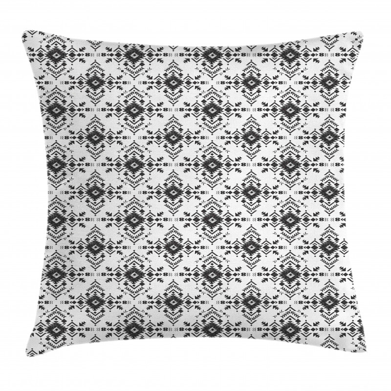 Monochrome Shapes Zigzags Pillow Cover