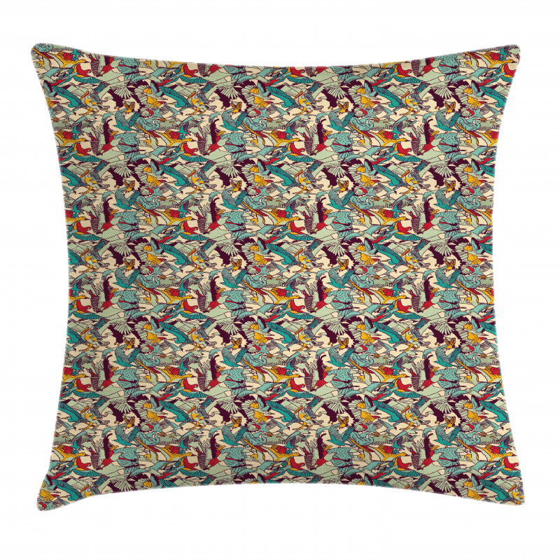 Clutter of Flying Creatures Pillow Cover
