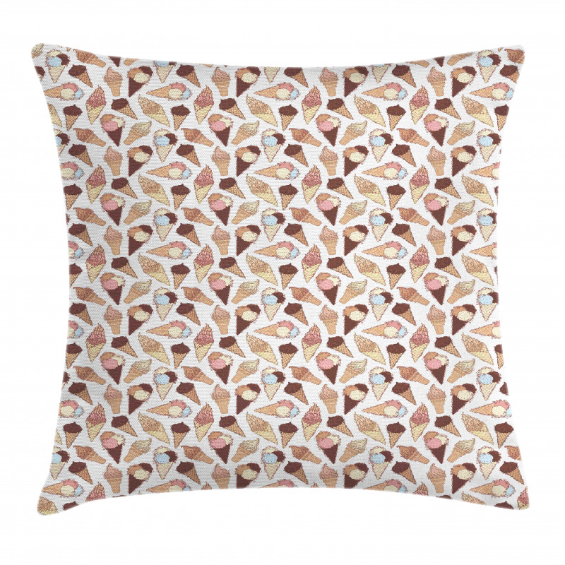 Creamy Cold and Cones Pillow Cover