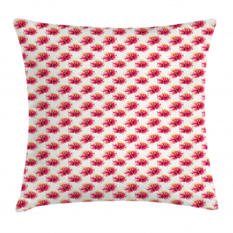 Warm Tone Hibiscus Flowers Pillow Cover
