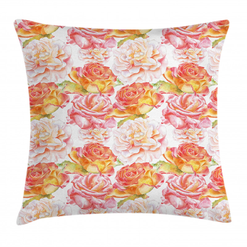 Watercolor Artwork Roses Pillow Cover