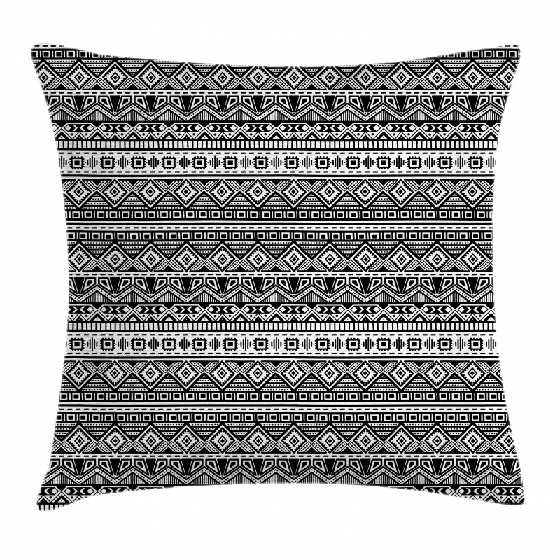 Monotone Shapes Zigzags Pillow Cover