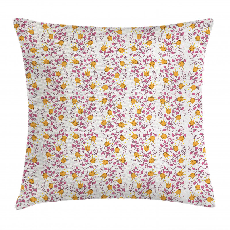 Summer Flowers and Branches Pillow Cover