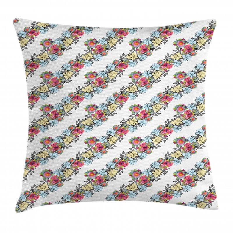 Summer Composition Flowers Pillow Cover
