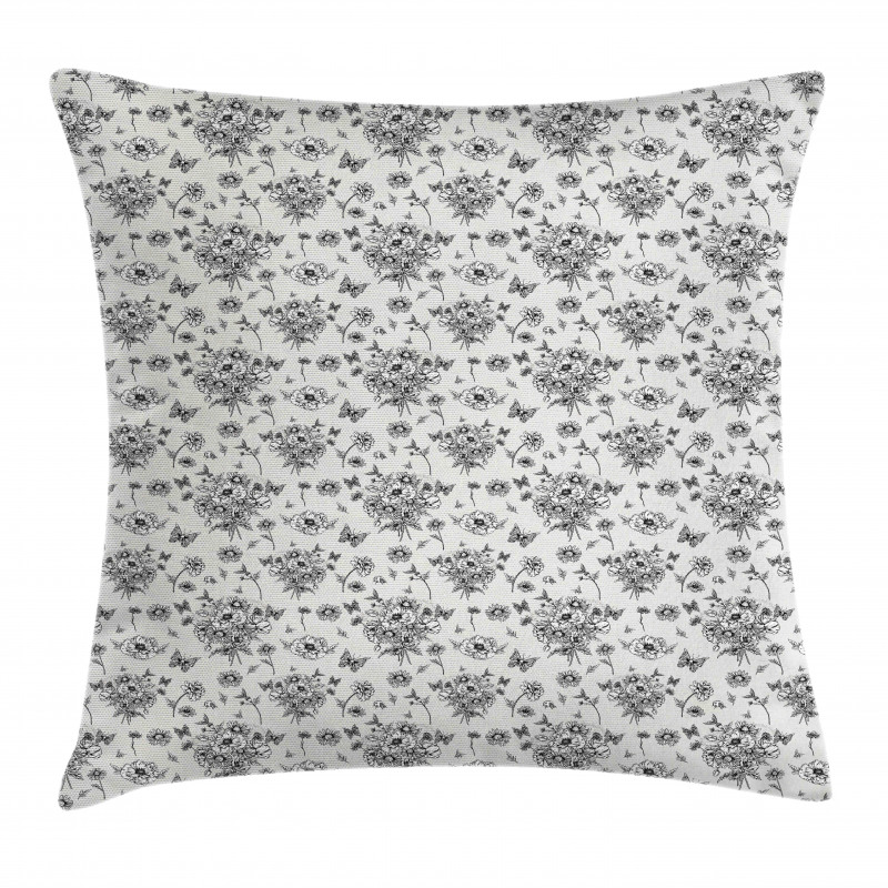 Romantic Wild Bouquet Pillow Cover