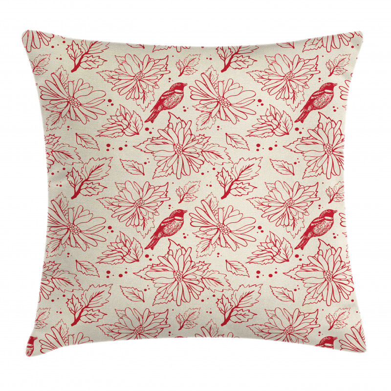 Vintage Style Flowers Art Pillow Cover