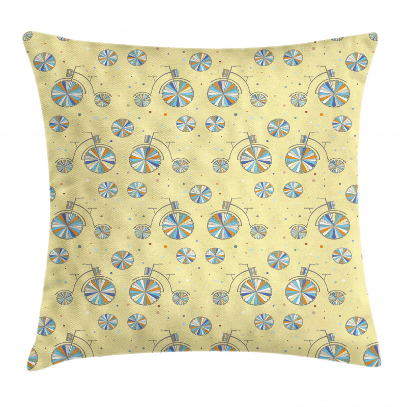 Bicycles with Colorful Wheels Pillow Cover