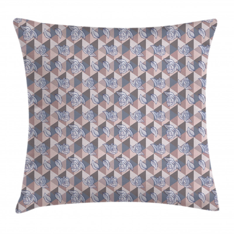 Creative Roses on Triangles Pillow Cover