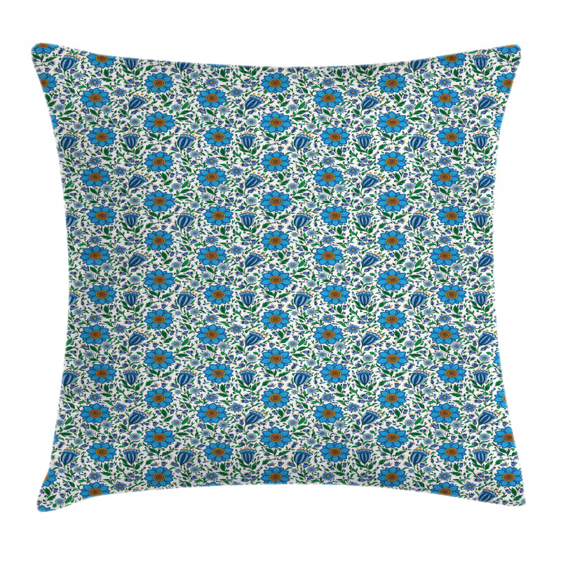 East European Flower Motif Pillow Cover