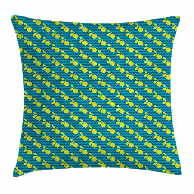 Citrus Motif Zigzag Backdrop Pillow Cover