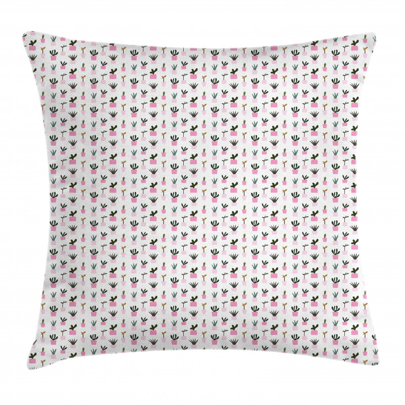 Succulent Cactus Pot Cartoon Pillow Cover