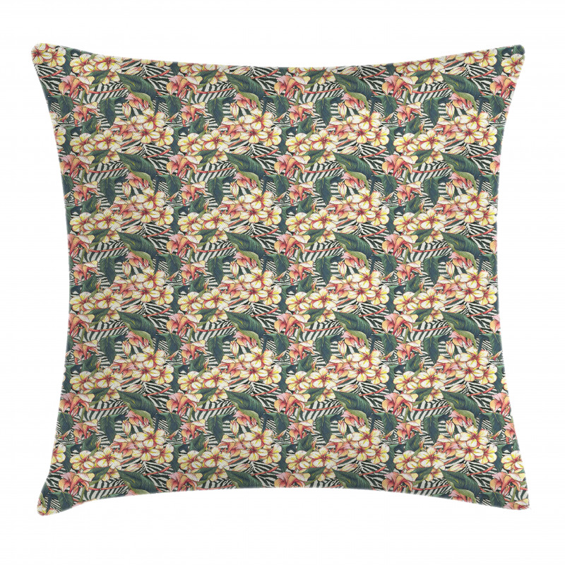 Detailed Exotic Flowers Pillow Cover