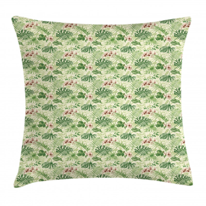 Various Leaves and Flowers Pillow Cover