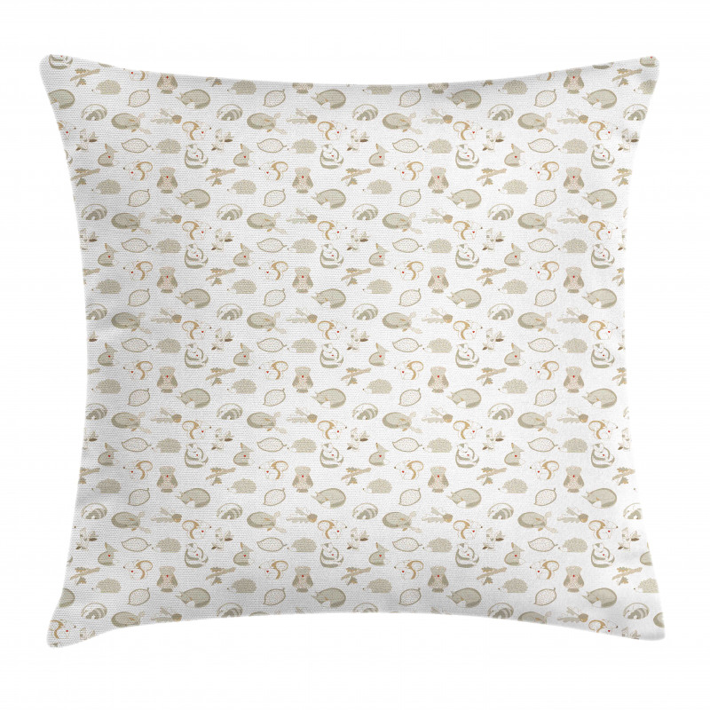 Forest Animals and Items Pillow Cover