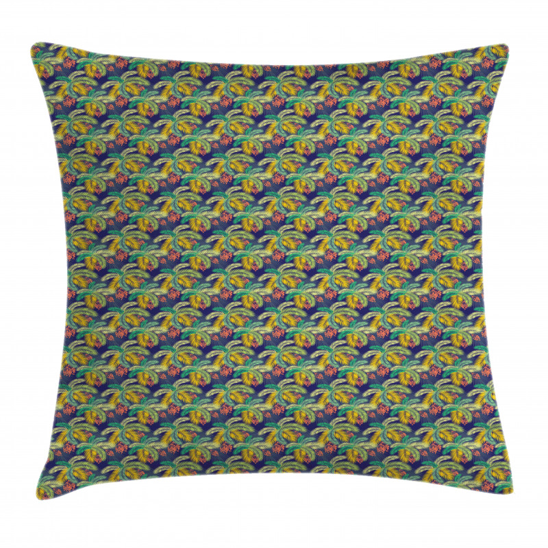 Thin Line Summer Palms Pillow Cover