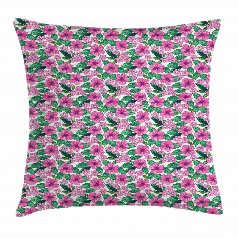 Hibiscus and Plumeria Art Pillow Cover