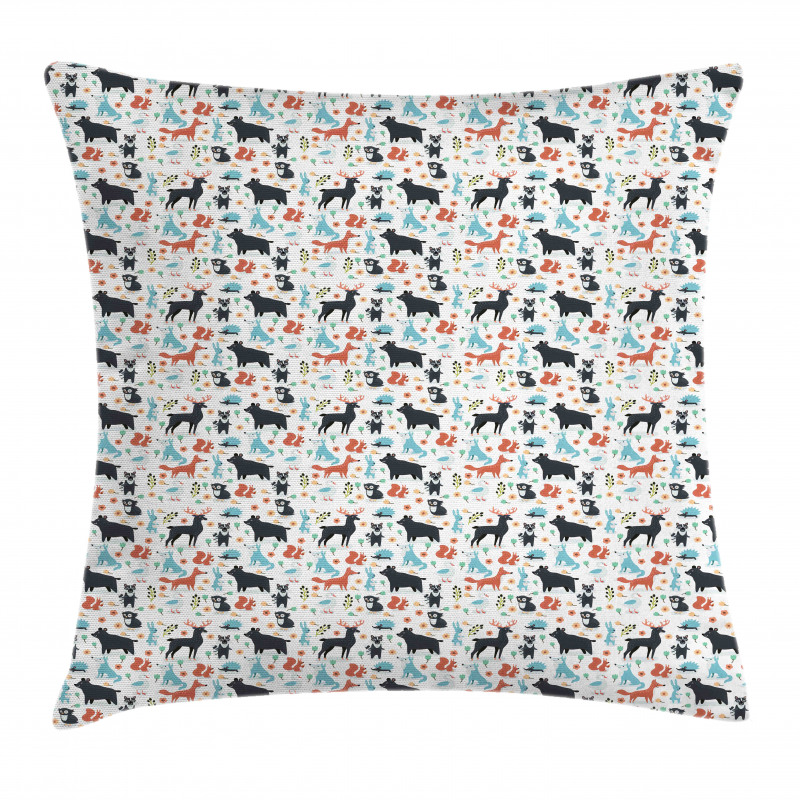 Fox Rabbit Bear Owl Pillow Cover