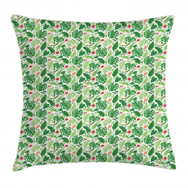 Tropical Climate Flora Pillow Cover