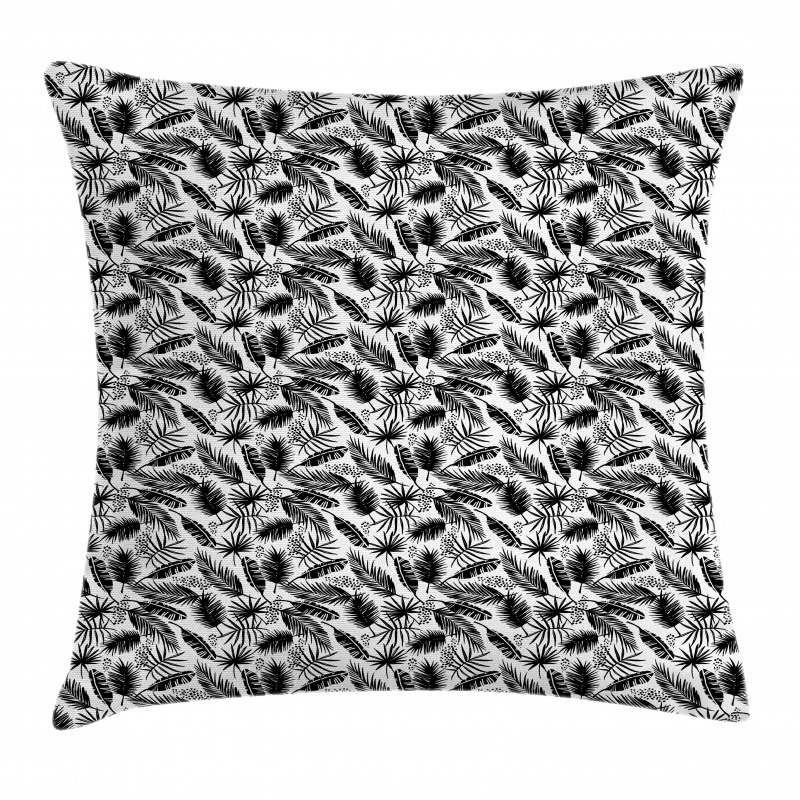 Types of Palm Tree Leaves Pillow Cover