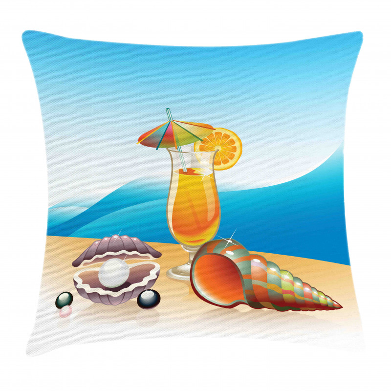 Seascape Summer Beach Pillow Cover