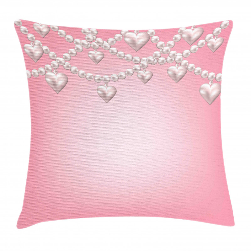 Heart Pearl Necklace Pillow Cover