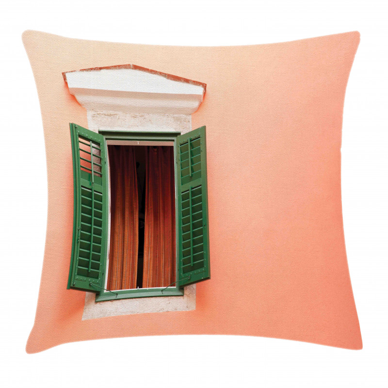 Old Retro House Shutters Pillow Cover