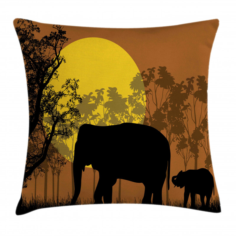 Animals and Trees Pillow Cover