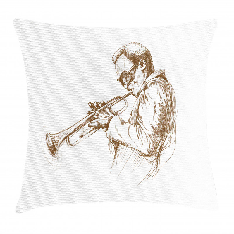 Sketchy Solo Jazz Band Pillow Cover
