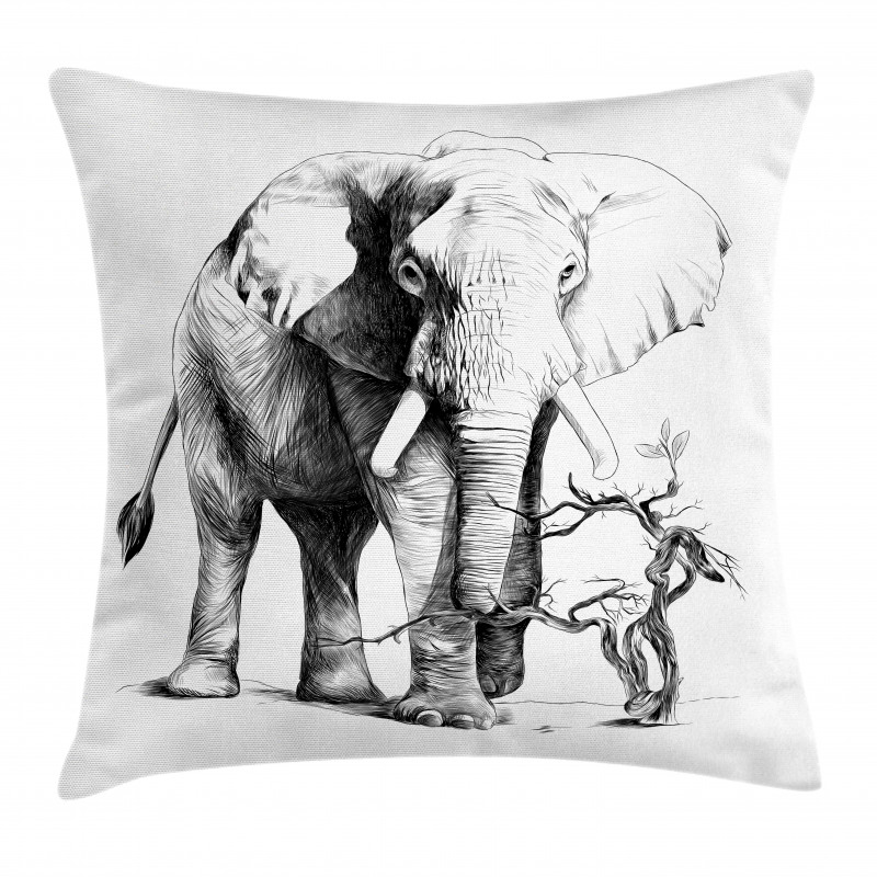 Big Mammal Sketch Pillow Cover