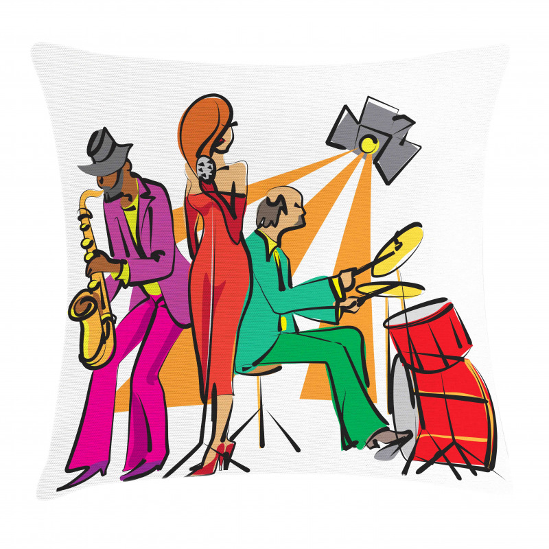 Jazz Band on Stage Pillow Cover