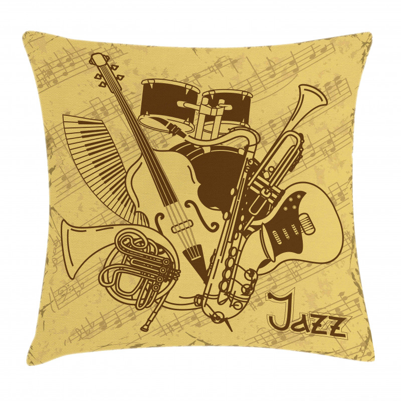 Jazz Music Equipments Pillow Cover