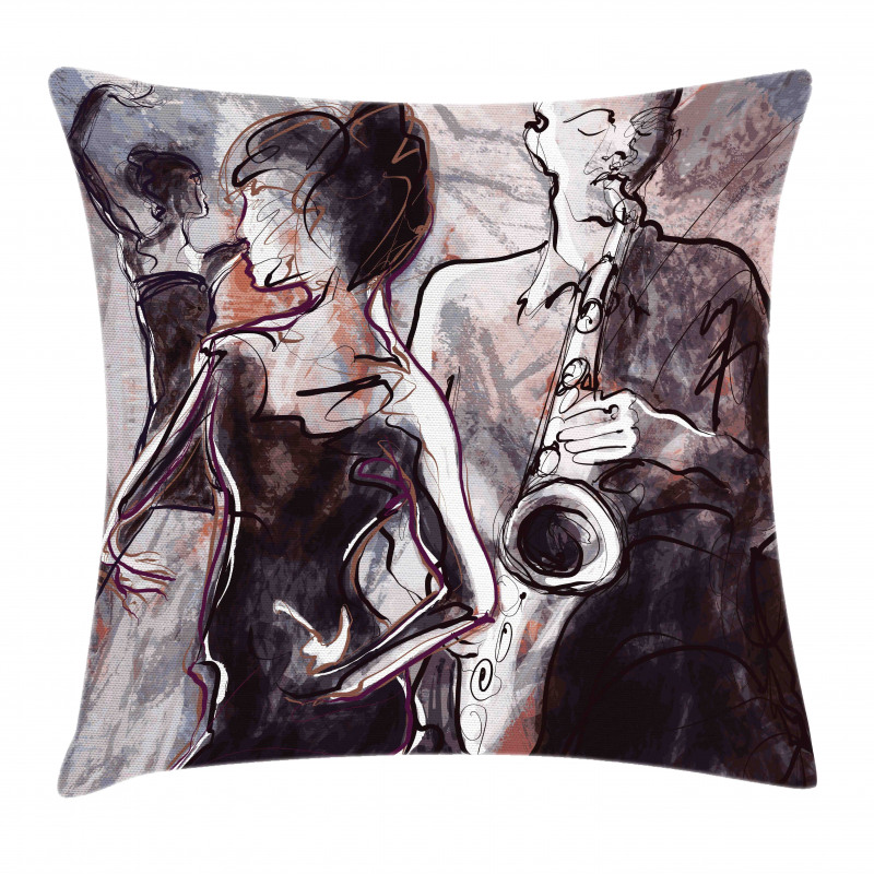 Jazz Musician Saxophone Pillow Cover