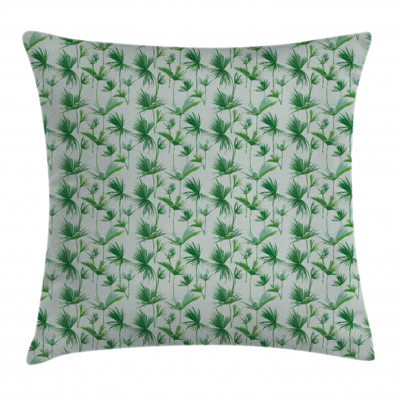 Scattered Palm Leaves Design Pillow Cover