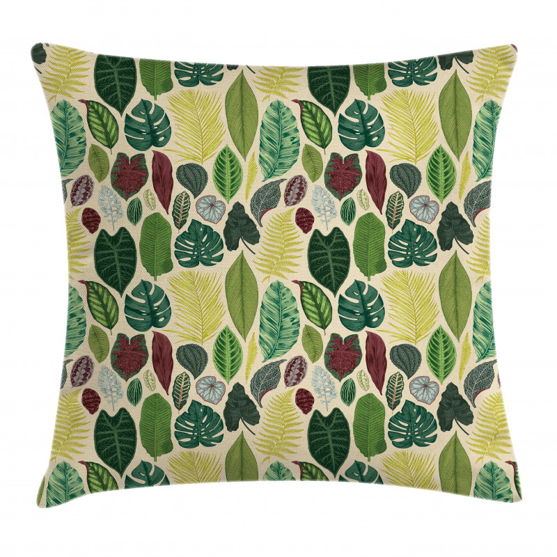 Various Detailed Leaves Pillow Cover