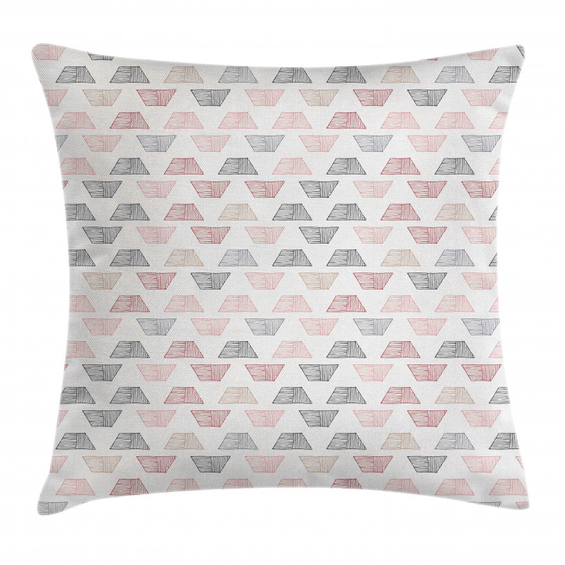 Hatched Trapezoids Art Pillow Cover