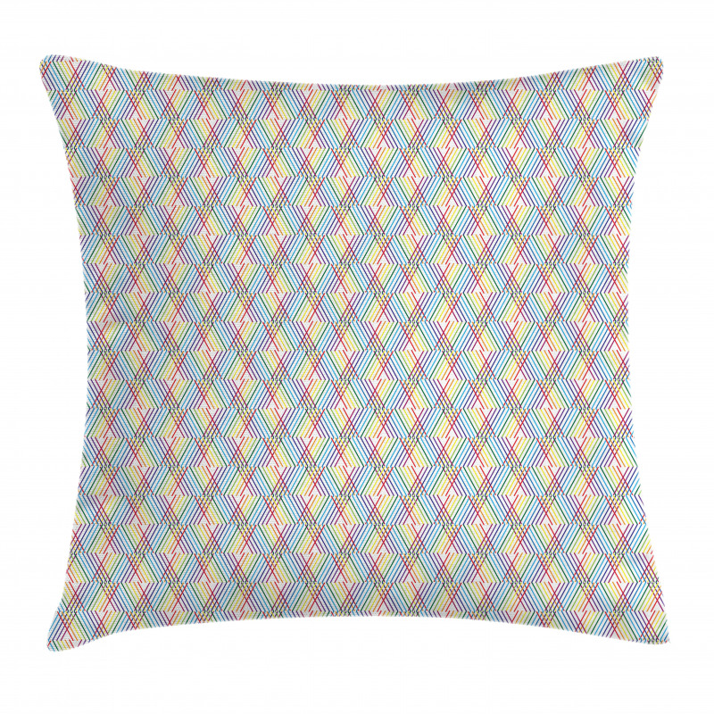 Diagonal Colorful Streaks Pillow Cover