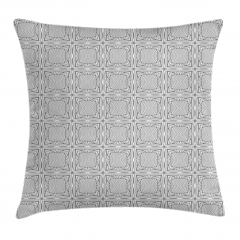 Concentric Round Squares Pillow Cover