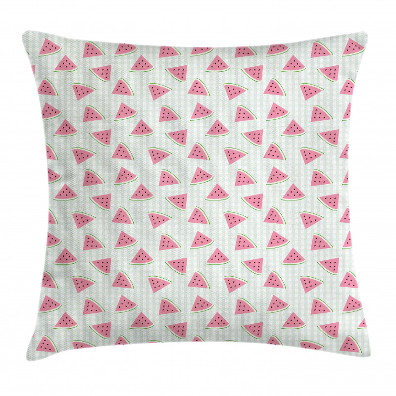 Fruit Slices Checkered Pillow Cover