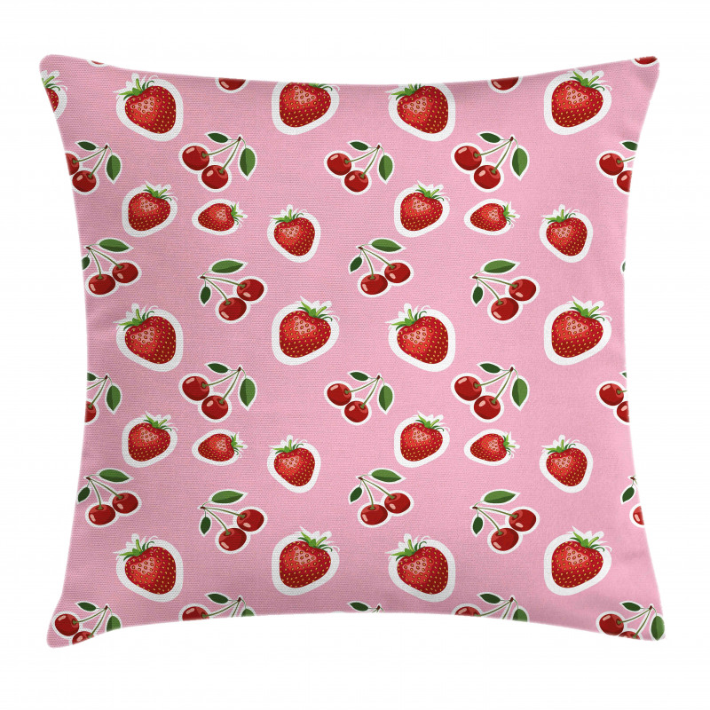 Strawberries and Cherries Pillow Cover